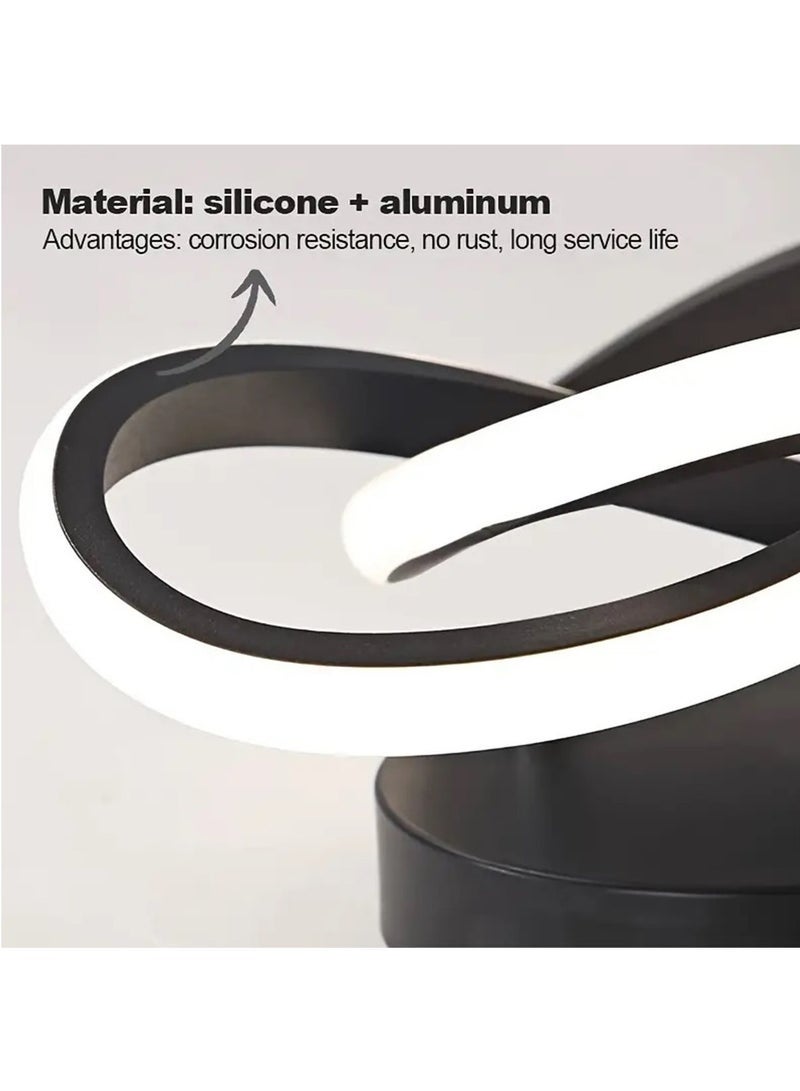 YelaJoy Modern LED Ceiling Light, 22W Spiral Design Ceiling Lighting Fixtures, 6000K Cool White Light Ceiling Lamps for Corridor, Aisle, Balcony, Bedrooms, Kitchen, Office (White) - Image 2